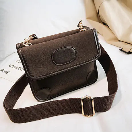 Chic Suede Mini Shoulder Bag Zippered Casual Crossbody Bag