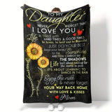 Geometric Sunflower Lightweight Flannel Blanket (1pc)