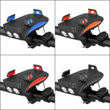 Cyclist's 4-in-1 Multi-Light with Horn Rechargeable Long Lasting