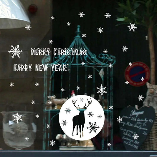 Santa's Holiday Door Decals Removable Festive Holiday Decor