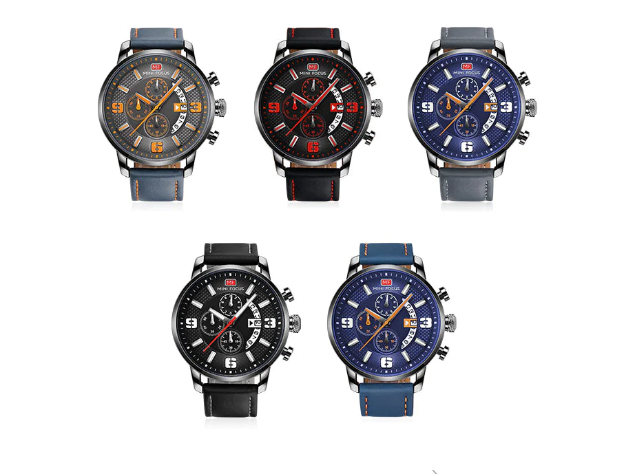 Multi-Functional Quartz Watch with Rotating Calendar