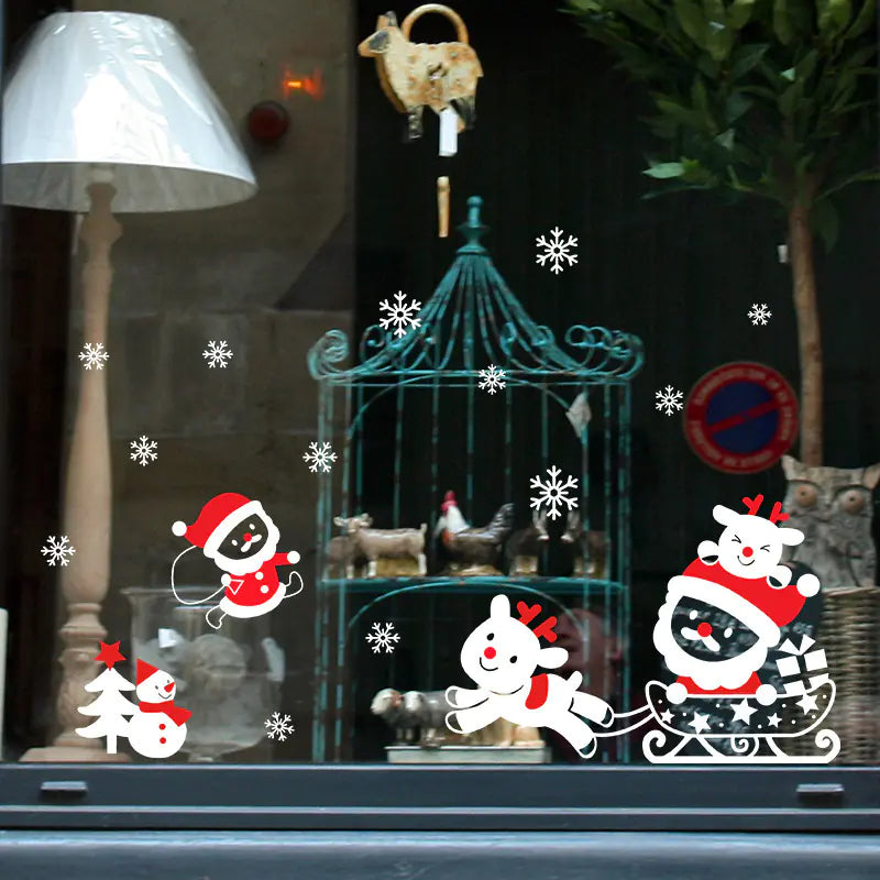Santa's Holiday Door Decals Removable Festive Holiday Decor