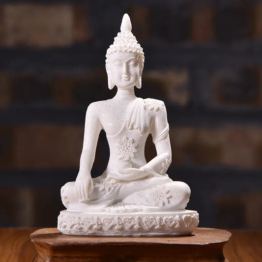 Zen Buddha Resin Figurine for Decor Sandstone Decorative Sculpture