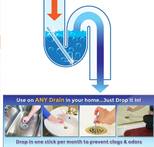 Multi Scent Bathtub Drain Freshener Sticks Odor Control