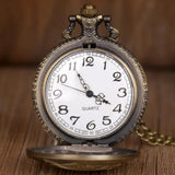 Antique Classic Bronze Pocket Watch with Cross Design