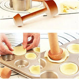 Eco Wood Pastry Tart Shaper Wooden Pastry Pusher Tart Mold