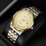 Stylish Men's Brand Watch with Calendar and Steel Band Minimalist