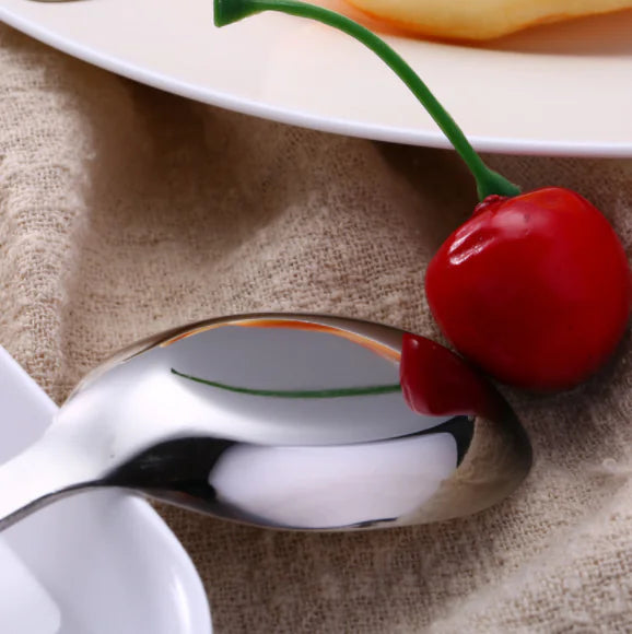 Elegant Flat Bottom Soup Spoon, Stainless Steel Ladle