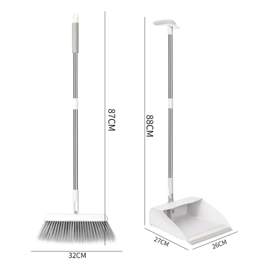 Compact SweepEase Broom and Dustpan Foldable Adjustable
