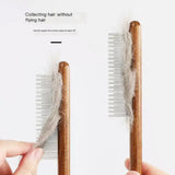 Durability Luxury Pet Styling Comb Wooden Handle Lightweight