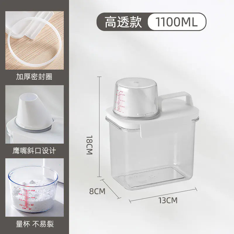 Durable Clear Laundry Storage Jar Transparent & Moisture-Proof
