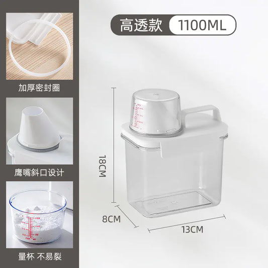 Durable Clear Laundry Storage Jar Transparent & Moisture-Proof