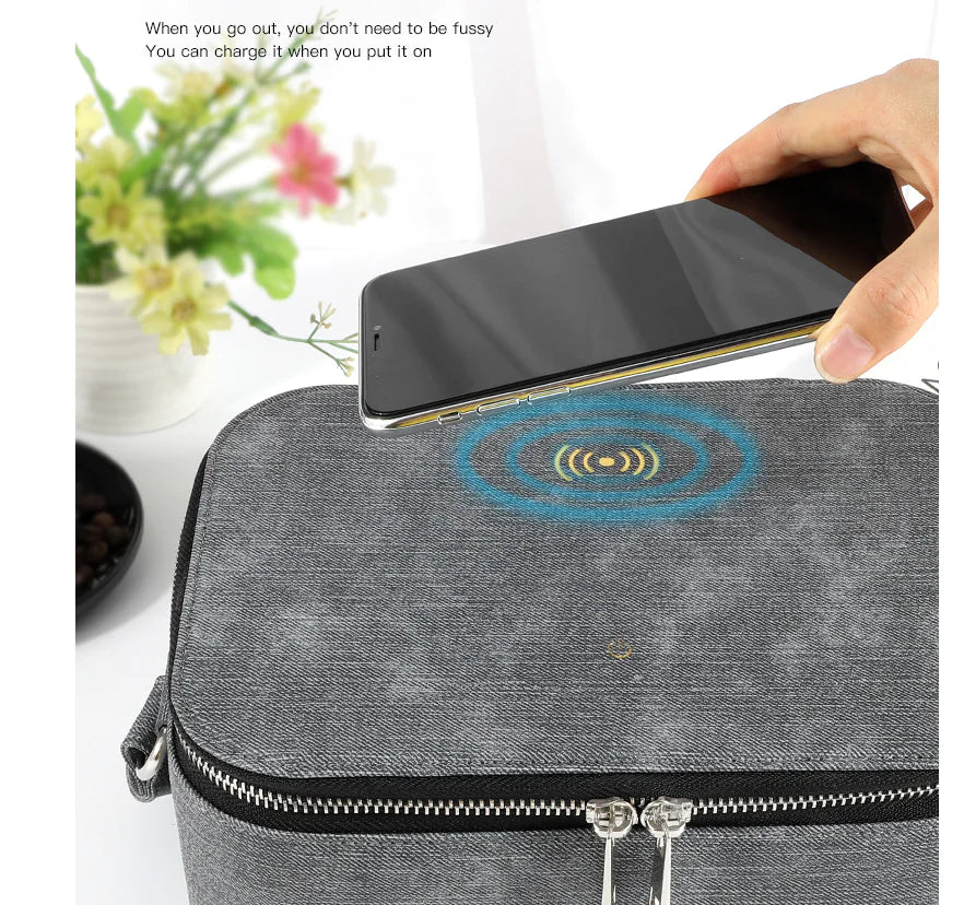 UV-Ozone Cleanse Pod with Quick Charge PU-Leather Wireless Charging