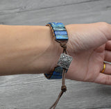 Handcrafted Stylish Versatile Fashionable Durable Leather & Natural Stone Bracelet