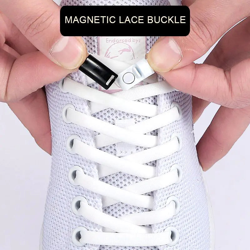 Colorful Magnetic No-Tie Shoelaces with Metal Flat Design Multicolor