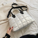 Fashionable Plaid Stitching Shoulder Bag Trendy Lightweight Durable Bag
