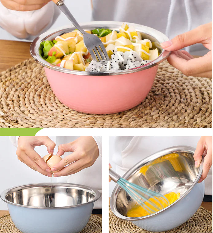 5-Piece Versatile Stainless Mixing Bowls multisize deep bowl