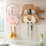 Compact PPMaterial Stick On Space Saver Wall-Mount Pot Kitchen Lid Organizer