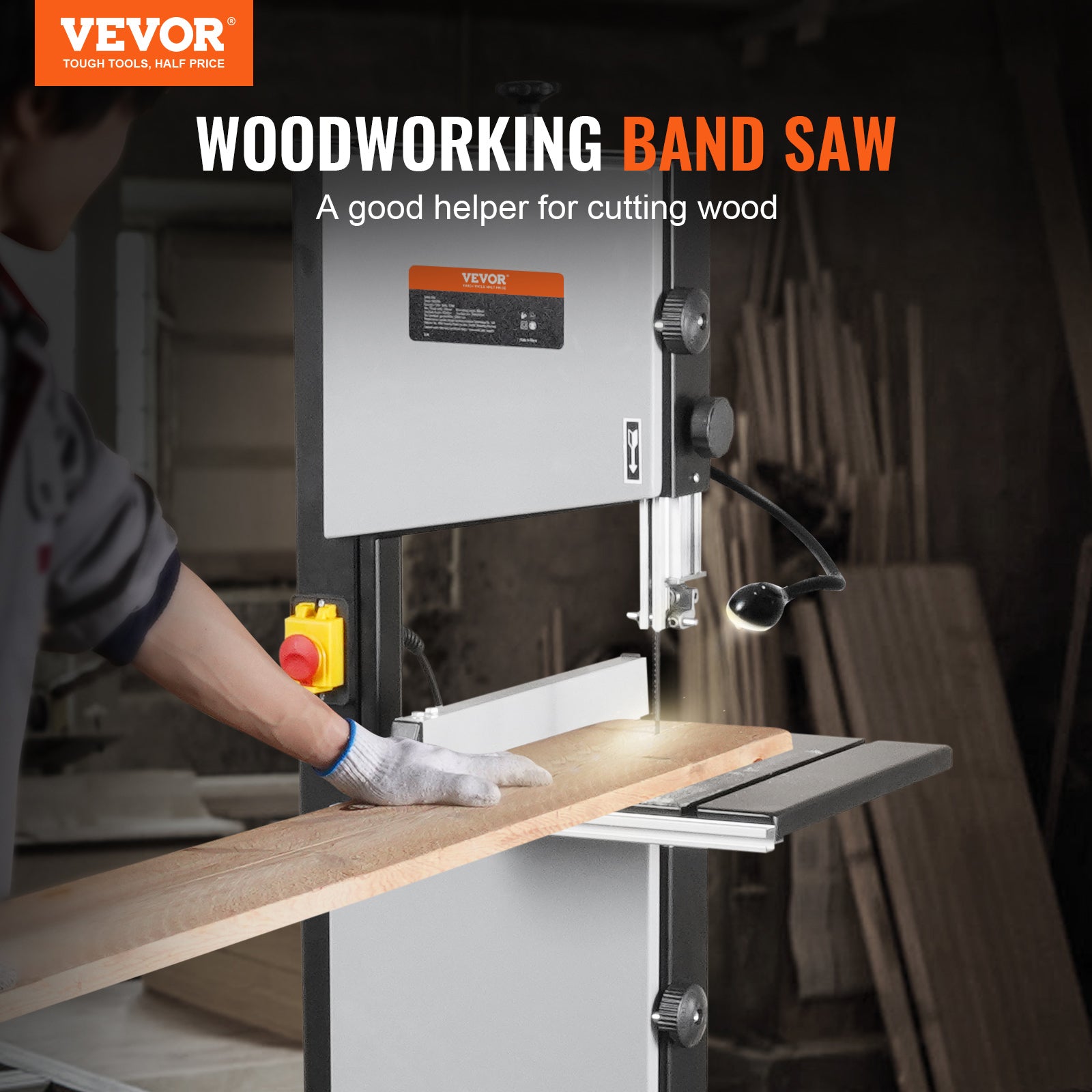 VEVOR 10/14in Benchtop Band Saw w/ Stand or Fence & Miter Gauge Speed Adjustable