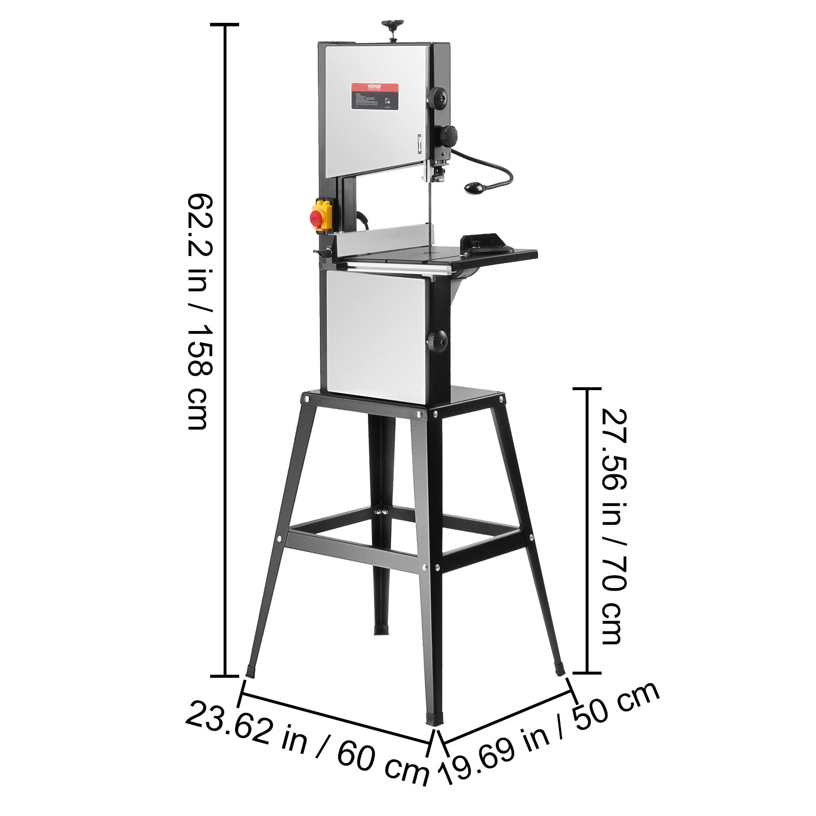 VEVOR 10/14in Benchtop Band Saw w/ Stand or Fence & Miter Gauge Speed Adjustable