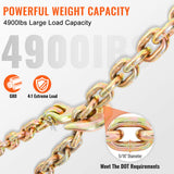 VEVOR G80 Binder Chain 5/16", 3/8" x 20' Transport Flatbed Truck Tow Chain