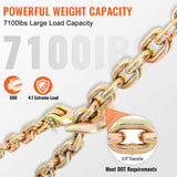 VEVOR G80 Binder Chain 5/16", 3/8" x 20' Transport Flatbed Truck Tow Chain