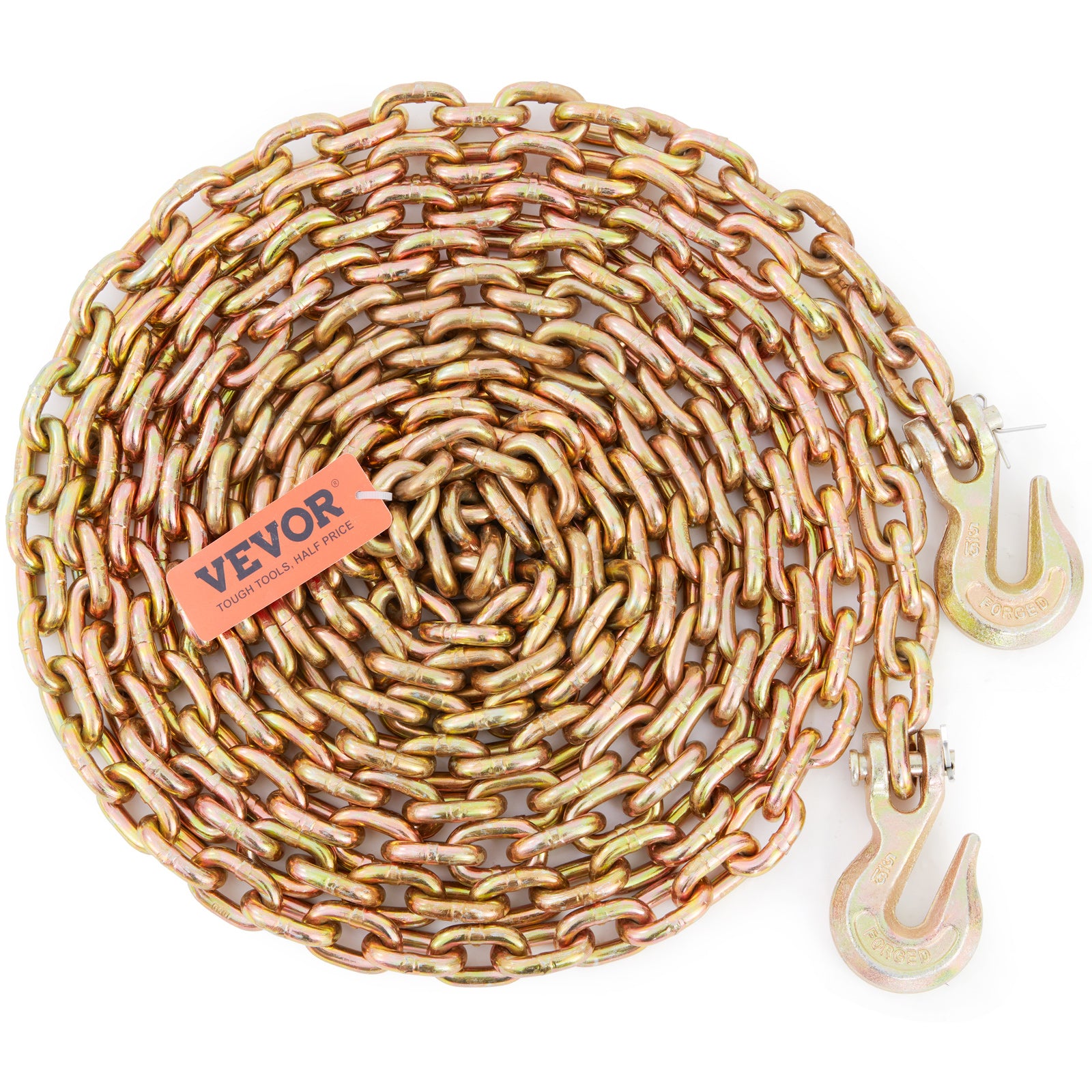 VEVOR G80 Binder Chain 5/16", 3/8" x 20' Transport Flatbed Truck Tow Chain