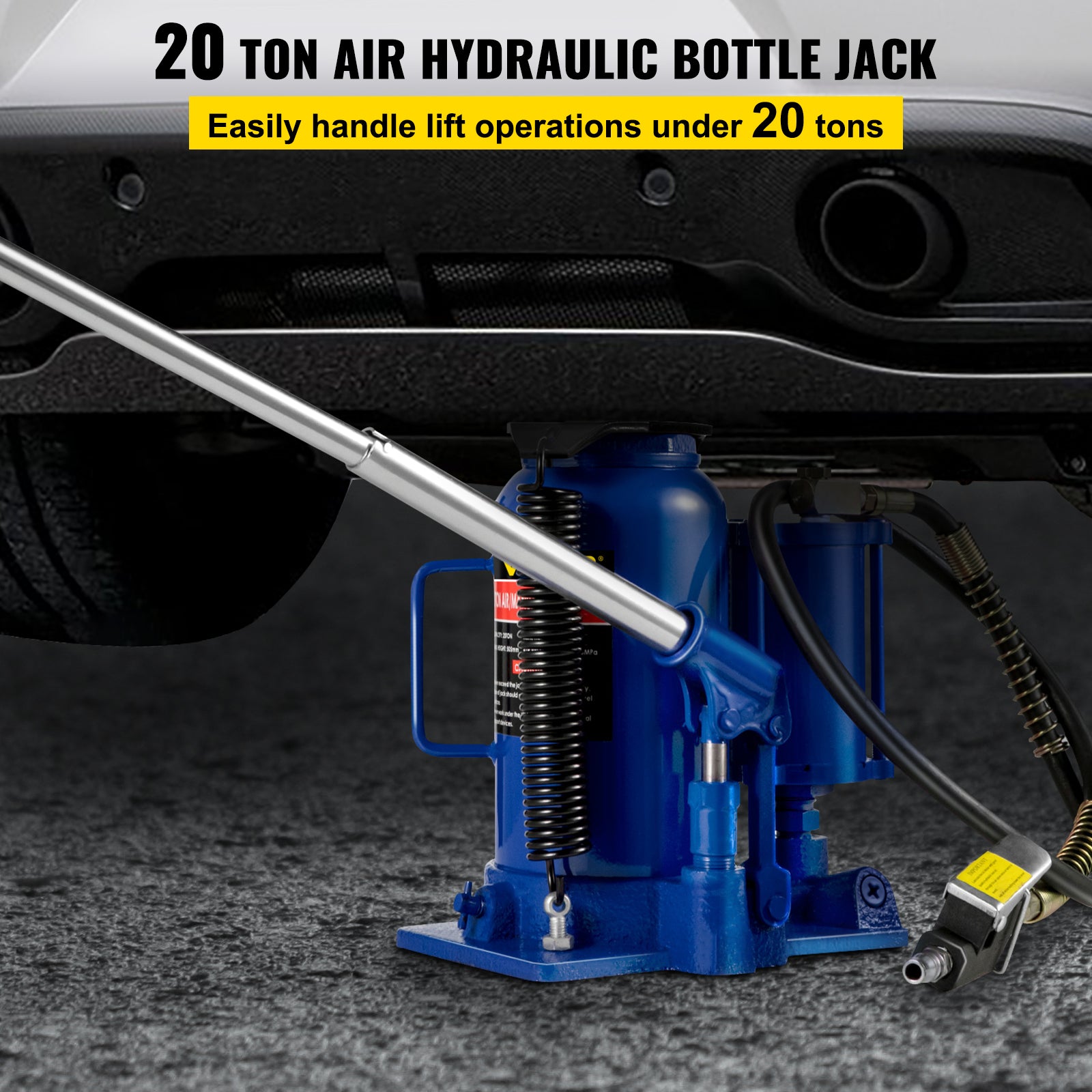 VEVOR Air Hydraulic Bottle Jack 20/32/50 Ton Manual Auto Truck RV Lift Repair