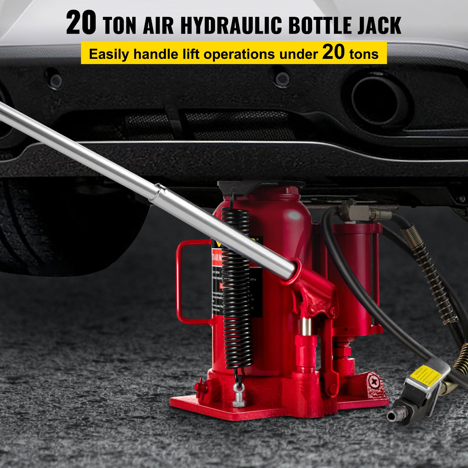 VEVOR Air Hydraulic Bottle Jack 20/32/50 Ton Manual Auto Truck RV Lift Repair
