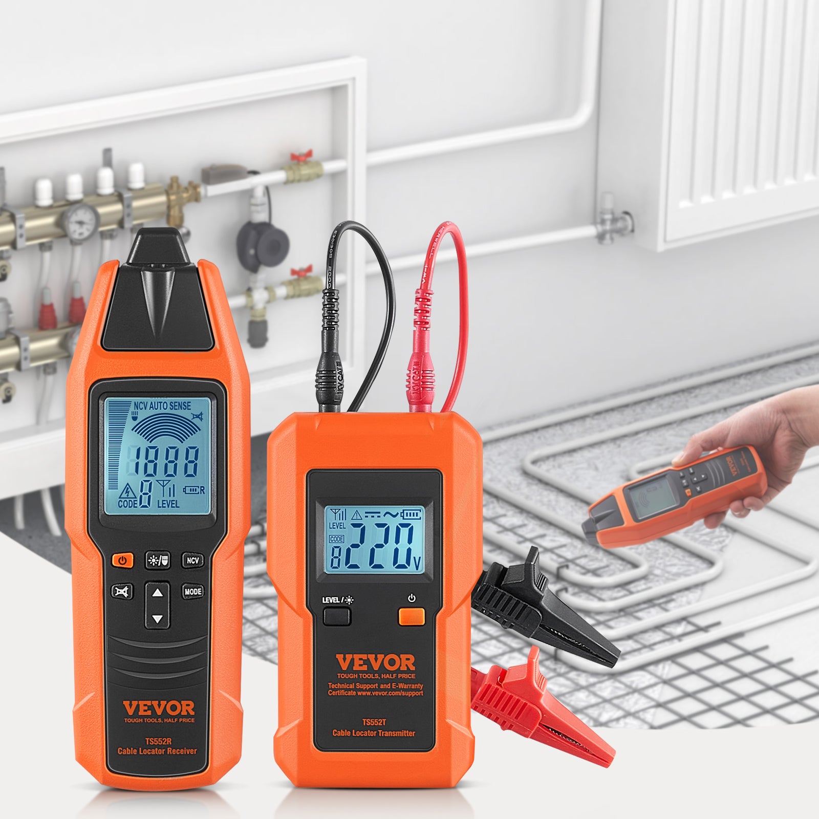 VEVOR Underground Cable Wire Locator Tracker Locating Buried & Hidden Wires