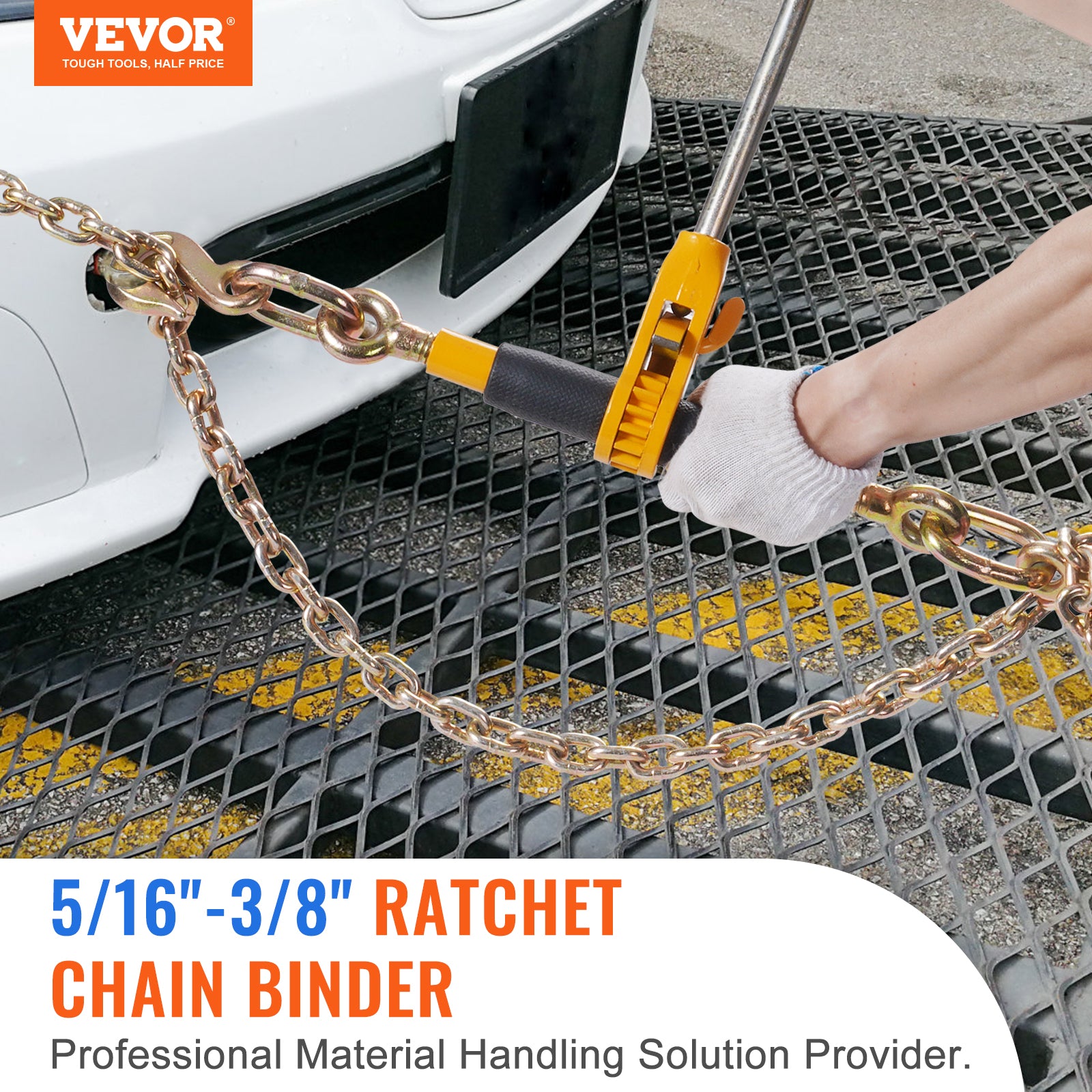 VEVOR 2/4 Pack Ratchet Binder 5/16"-3/8",3/8"-1/2" Load Binders w/G80 20' Chains