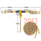 VEVOR 2/4 Pack Ratchet Binder 5/16"-3/8",3/8"-1/2" Load Binders w/G80 20' Chains