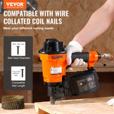 VEVOR Coil Framing/Siding Nailer 1 " to 3-1/2 " 15 Degree Pneumatic Nail Gun