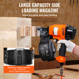 VEVOR Coil Framing/Siding Nailer 1 " to 3-1/2 " 15 Degree Pneumatic Nail Gun