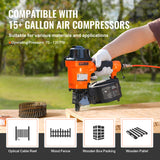 VEVOR Coil Framing/Siding Nailer 1 " to 3-1/2 " 15 Degree Pneumatic Nail Gun
