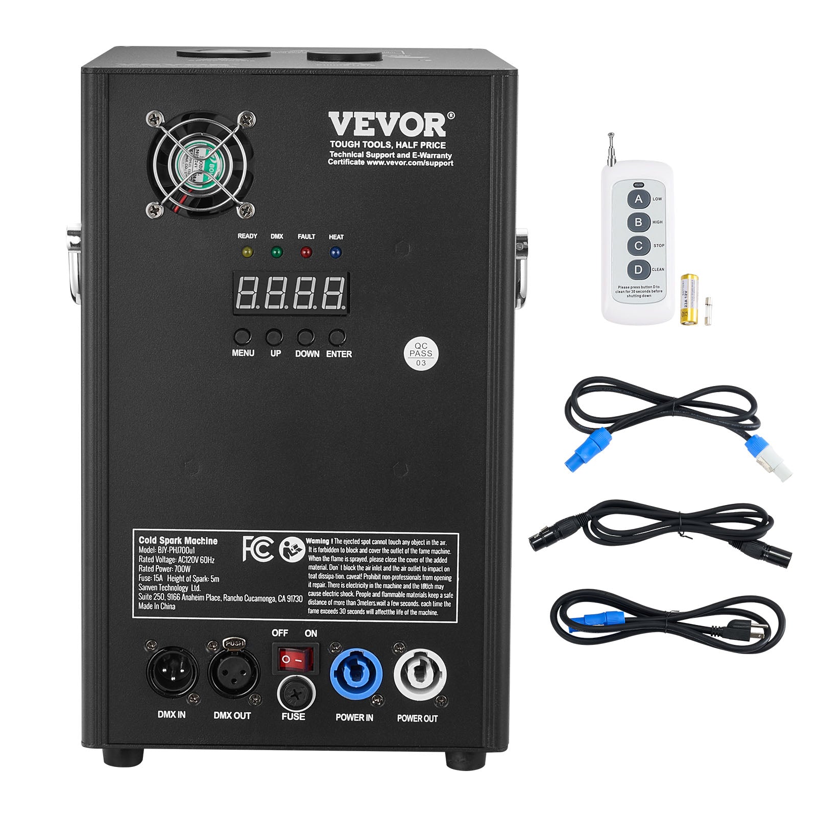 VEVOR 1/2/4X Cold Spark Machine Stage Effect DMX Firework DJ Event Party Wedding