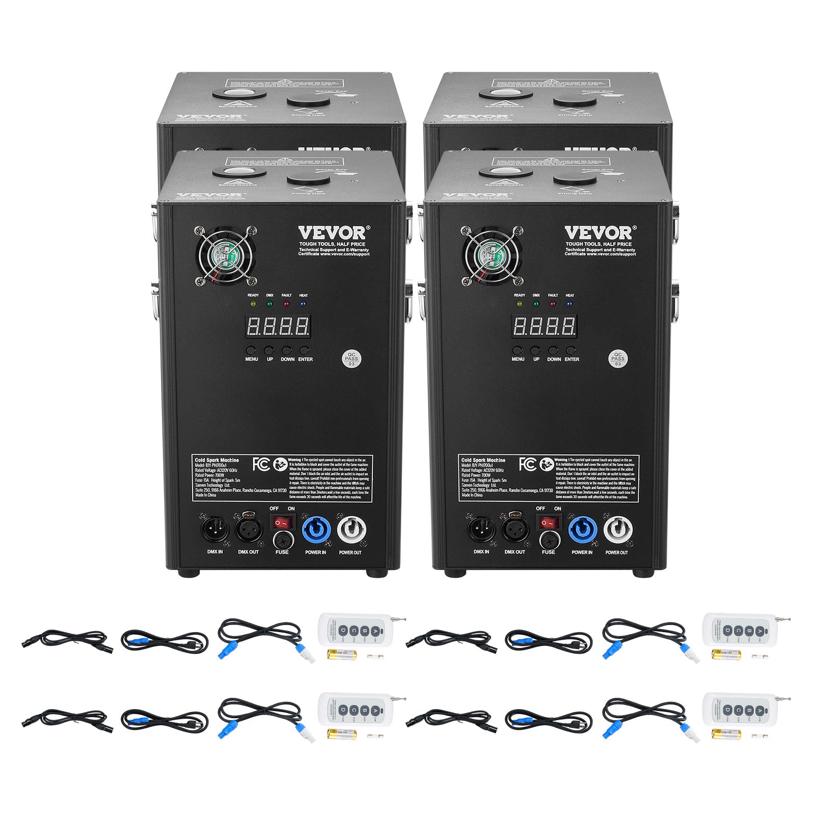 VEVOR 1/2/4X Cold Spark Machine Stage Effect DMX Firework DJ Event Party Wedding