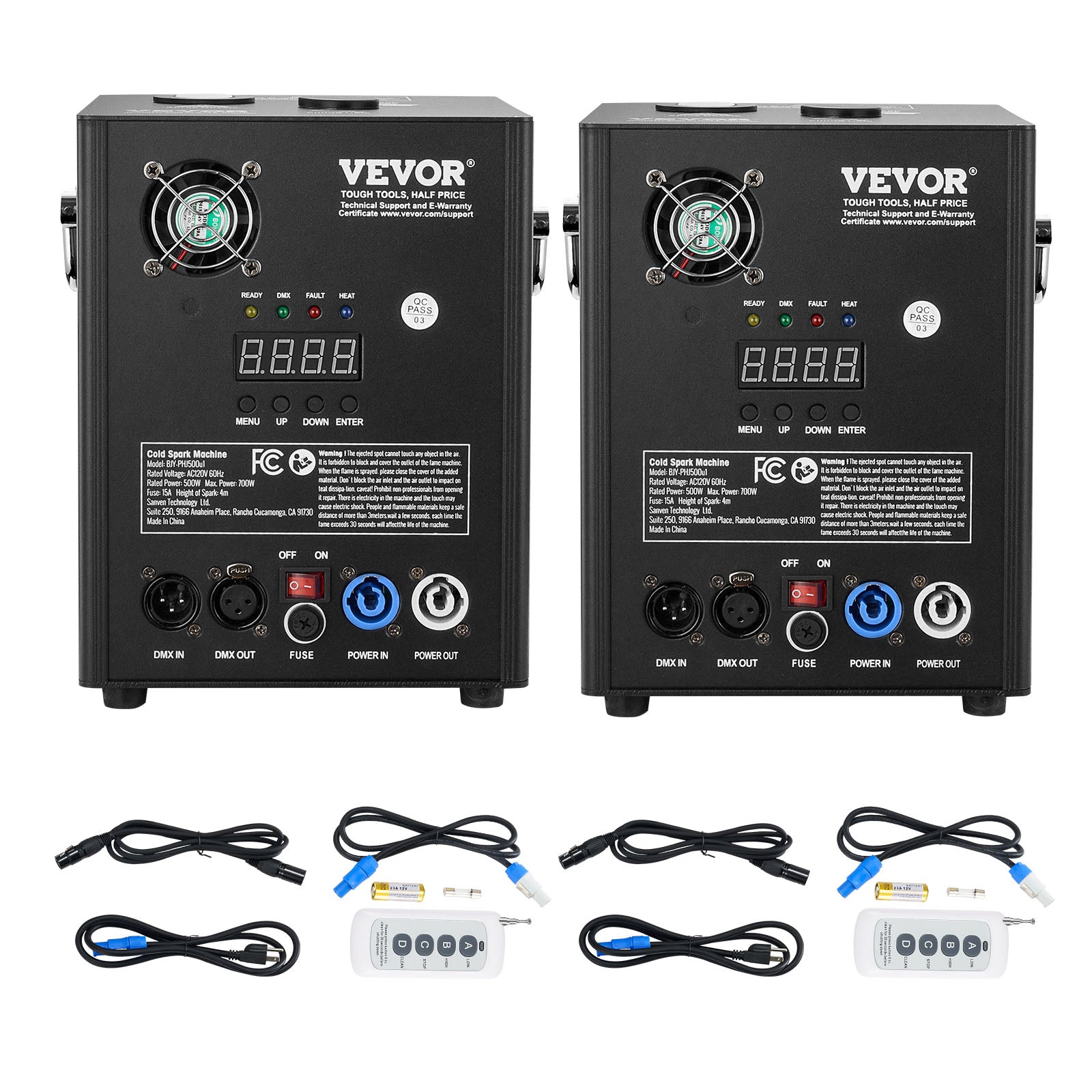 VEVOR 1/2/4X Cold Spark Machine Stage Effect DMX Firework DJ Event Party Wedding