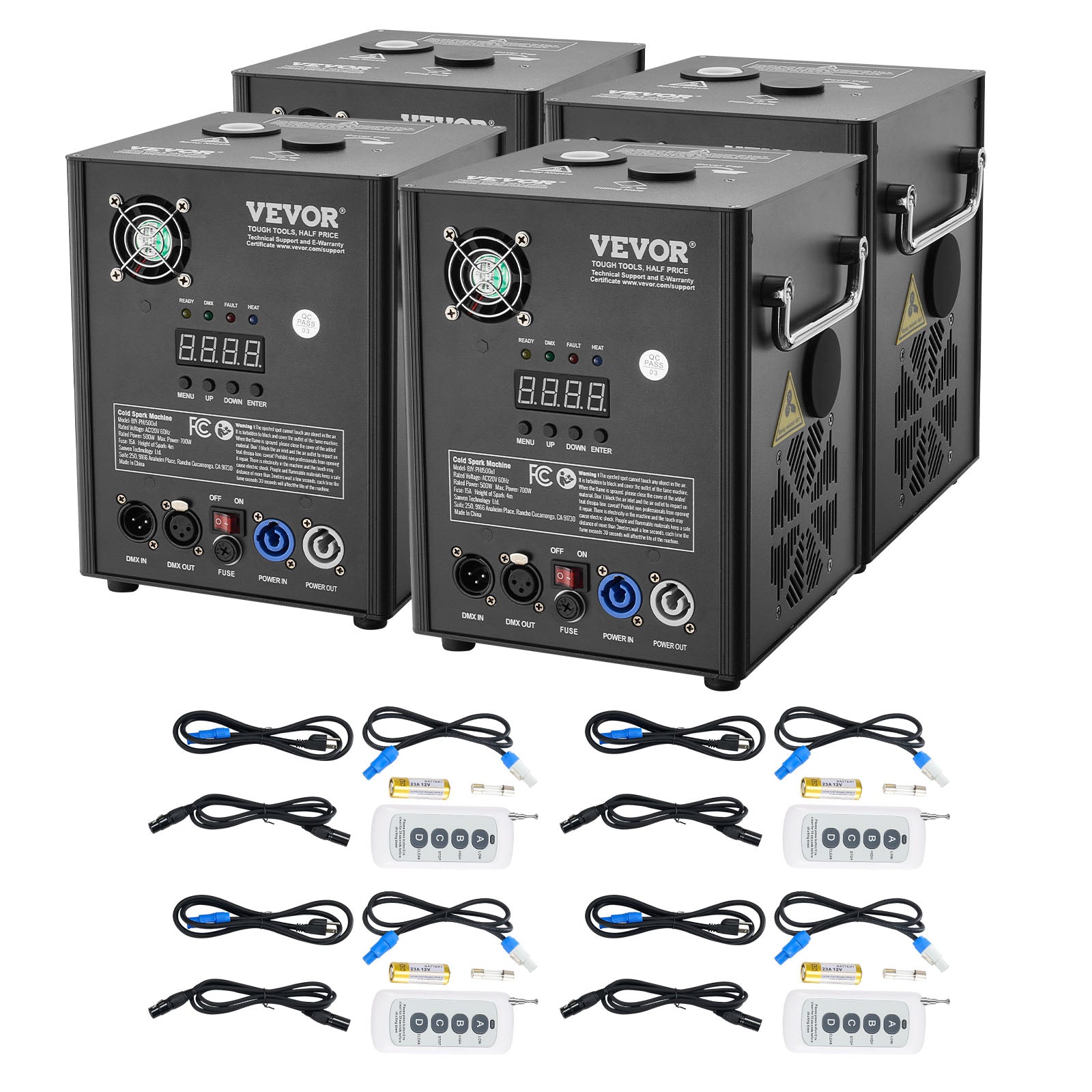 VEVOR 1/2/4X Cold Spark Machine Stage Effect DMX Firework DJ Event Party Wedding