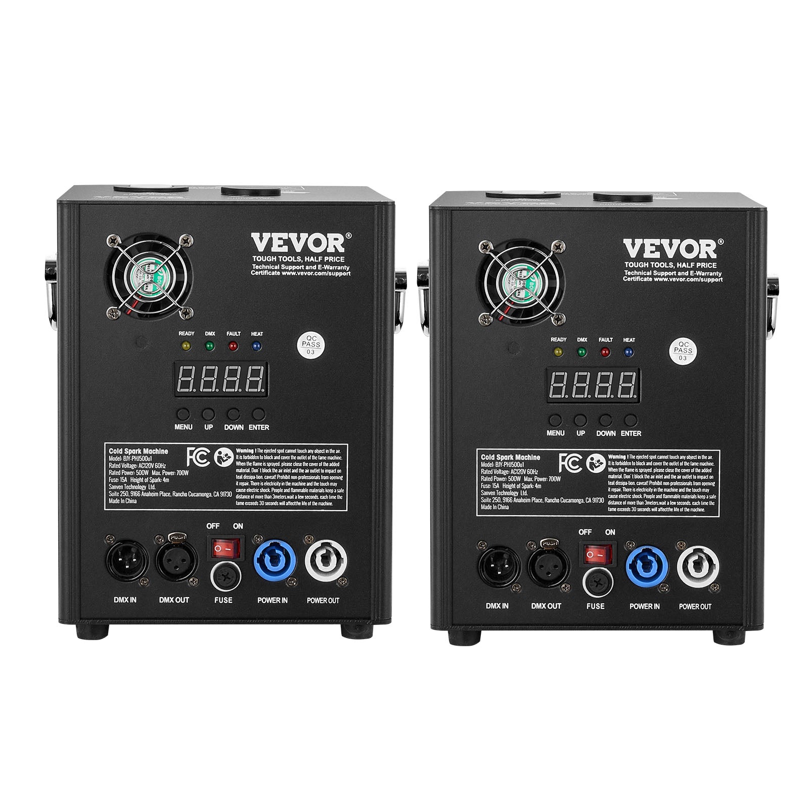 VEVOR 1/2/4X Cold Spark Machine Stage Effect DMX Firework DJ Event Party Wedding