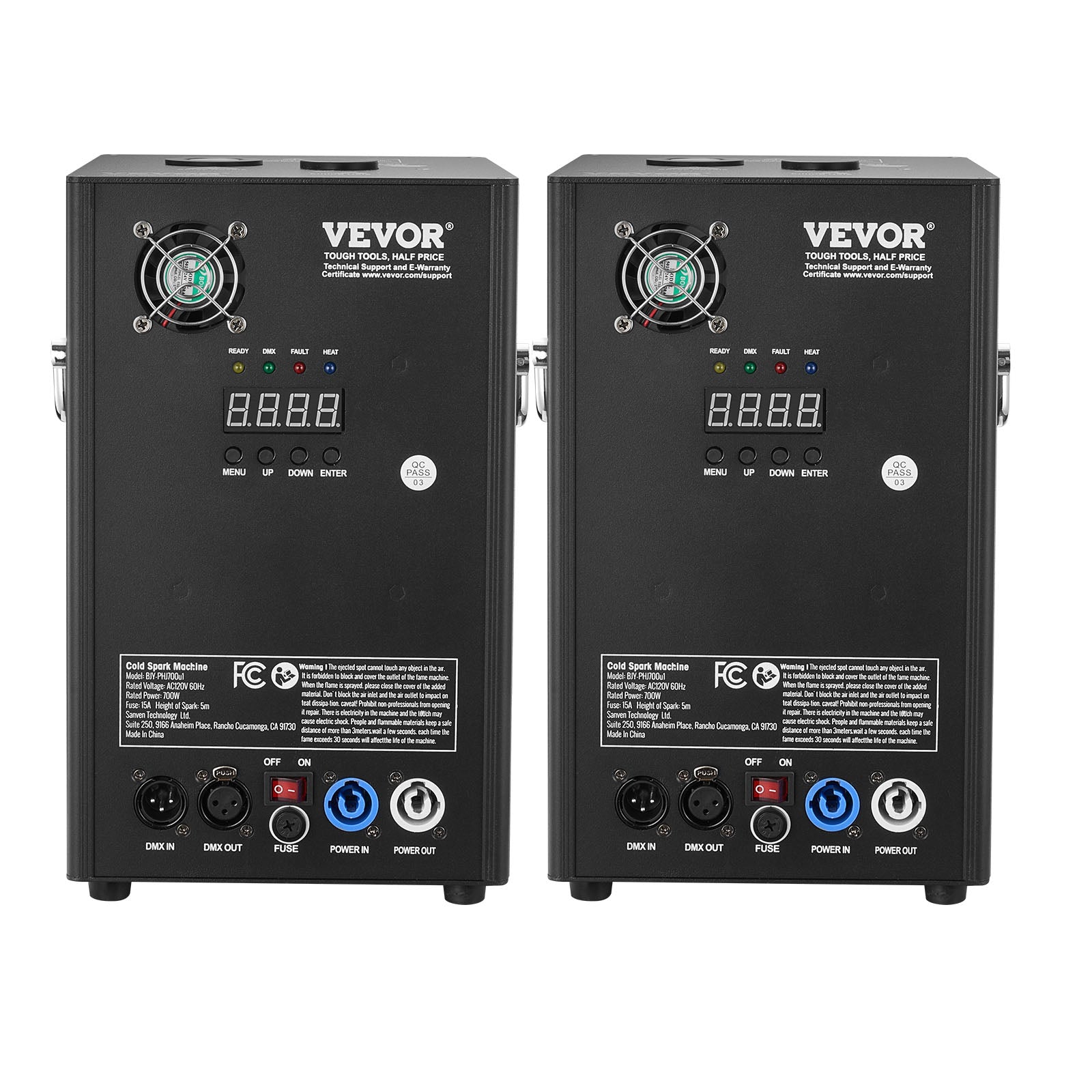 VEVOR 1/2/4X Cold Spark Machine Stage Effect DMX Firework DJ Event Party Wedding