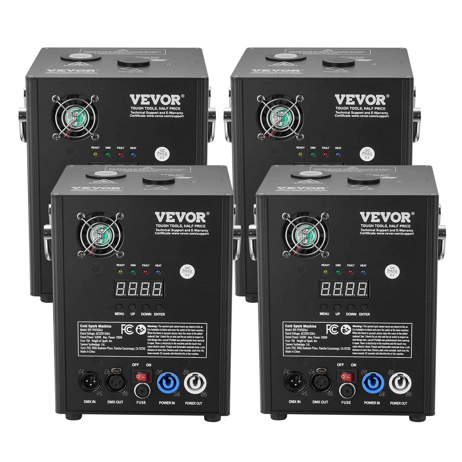 VEVOR 1/2/4X Cold Spark Machine Stage Effect DMX Firework DJ Event Party Wedding
