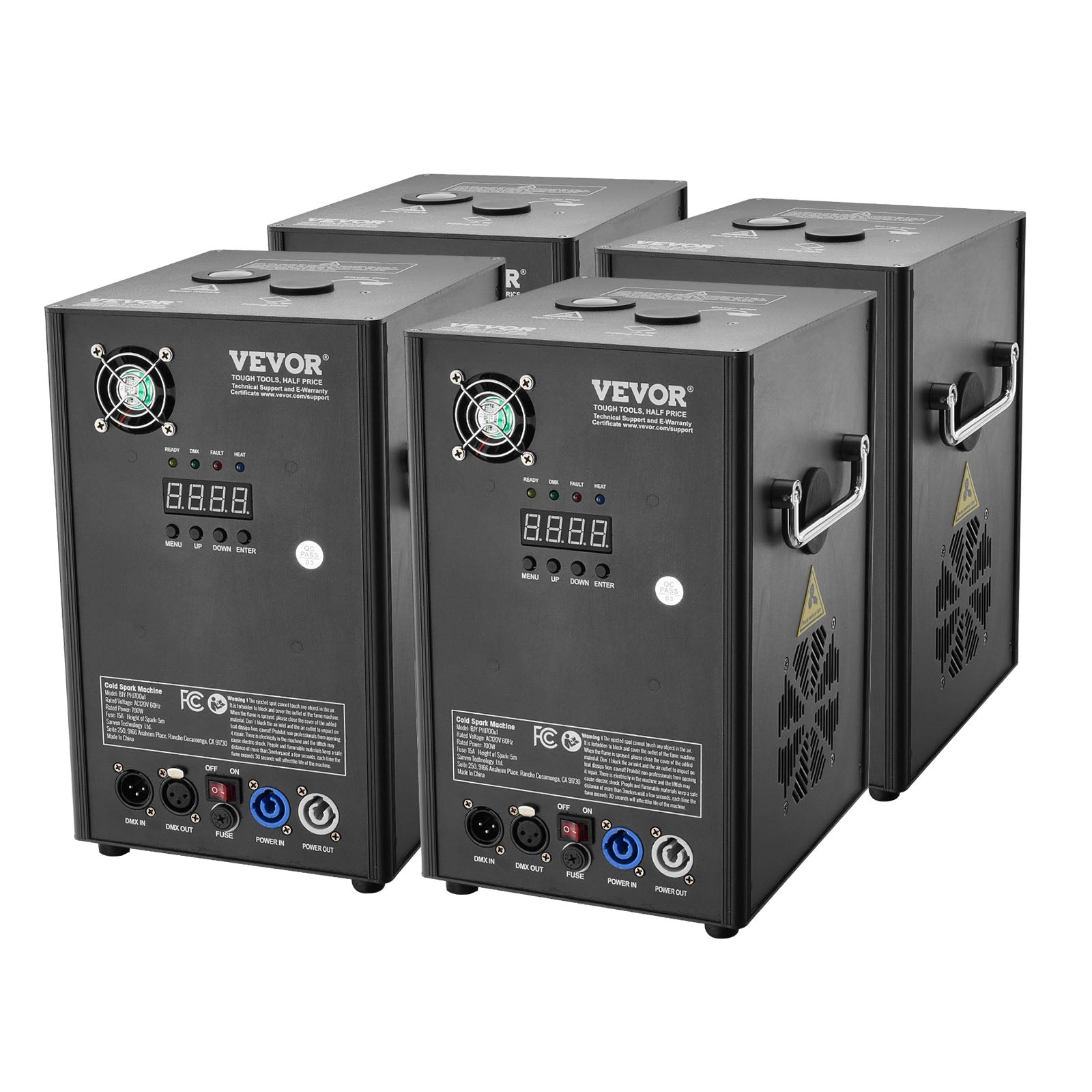 VEVOR 1/2/4X Cold Spark Machine Stage Effect DMX Firework DJ Event Party Wedding