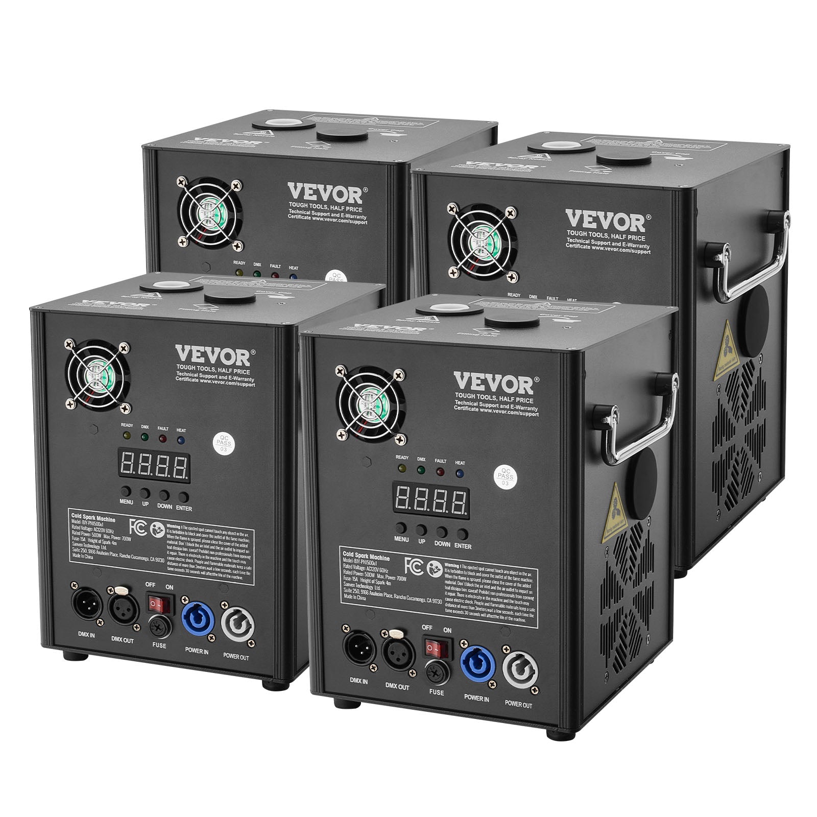 VEVOR 1/2/4X Cold Spark Machine Stage Effect DMX Firework DJ Event Party Wedding