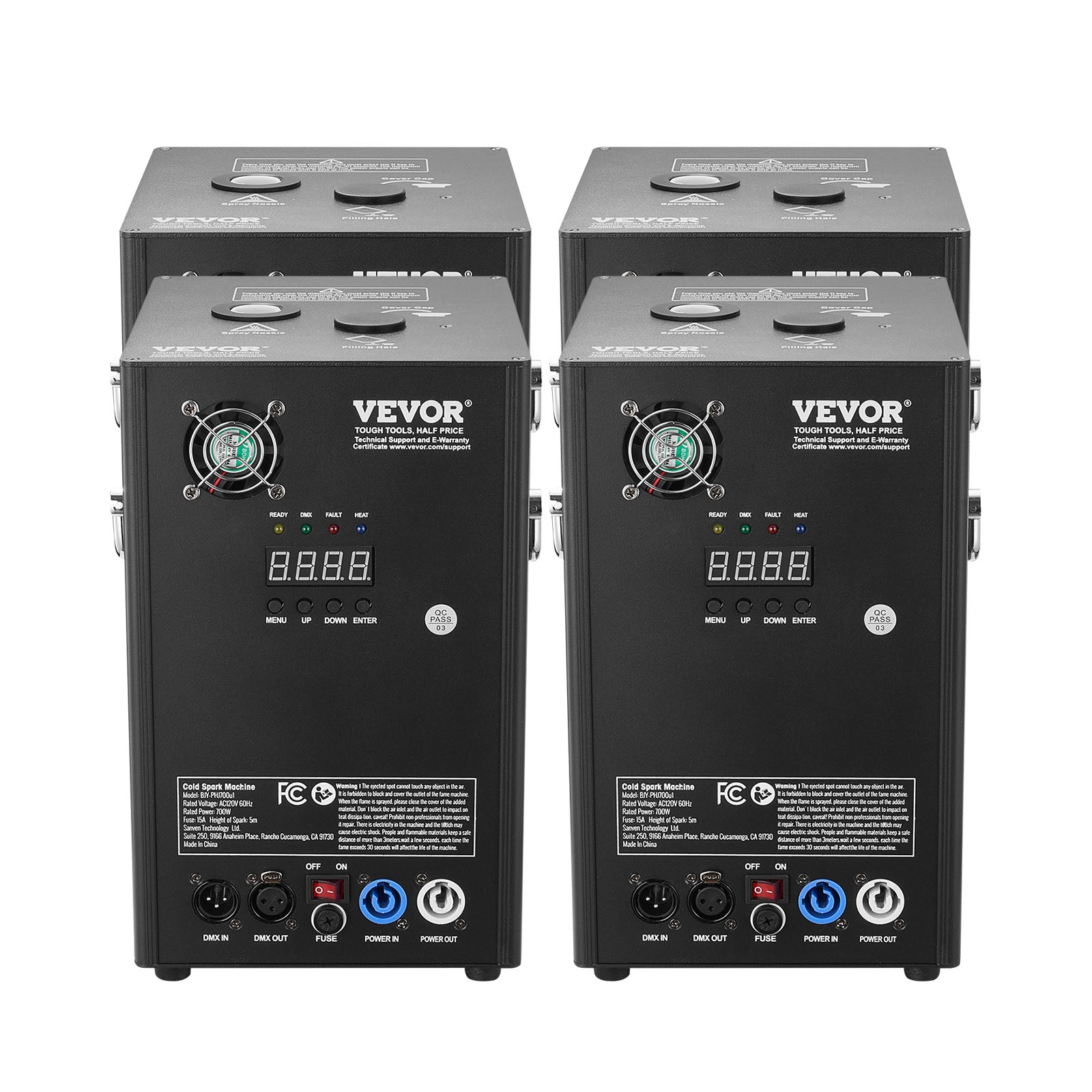 VEVOR 1/2/4X Cold Spark Machine Stage Effect DMX Firework DJ Event Party Wedding