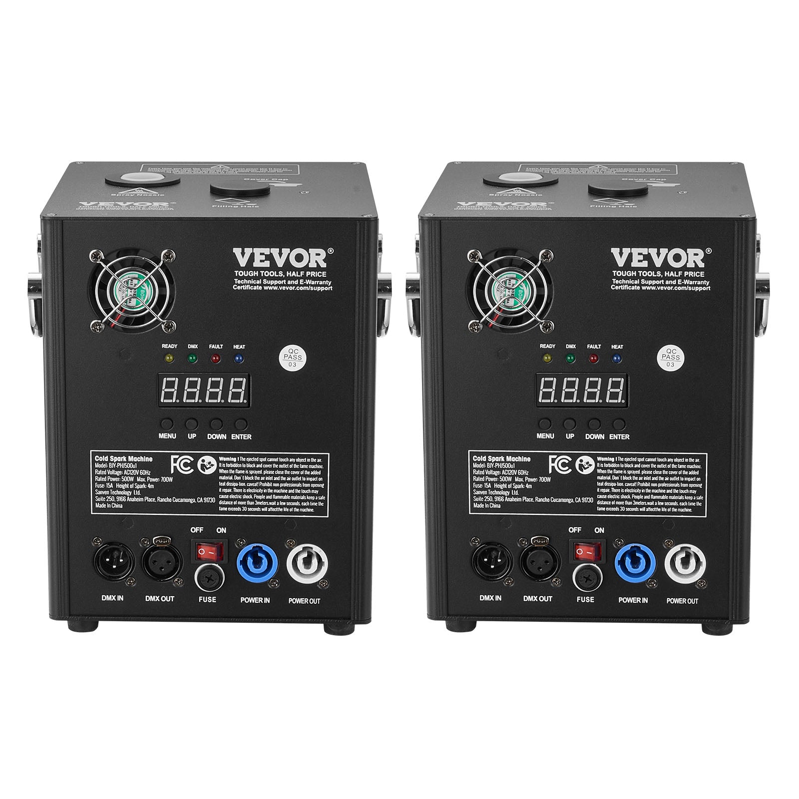 VEVOR 1/2/4X Cold Spark Machine Stage Effect DMX Firework DJ Event Party Wedding