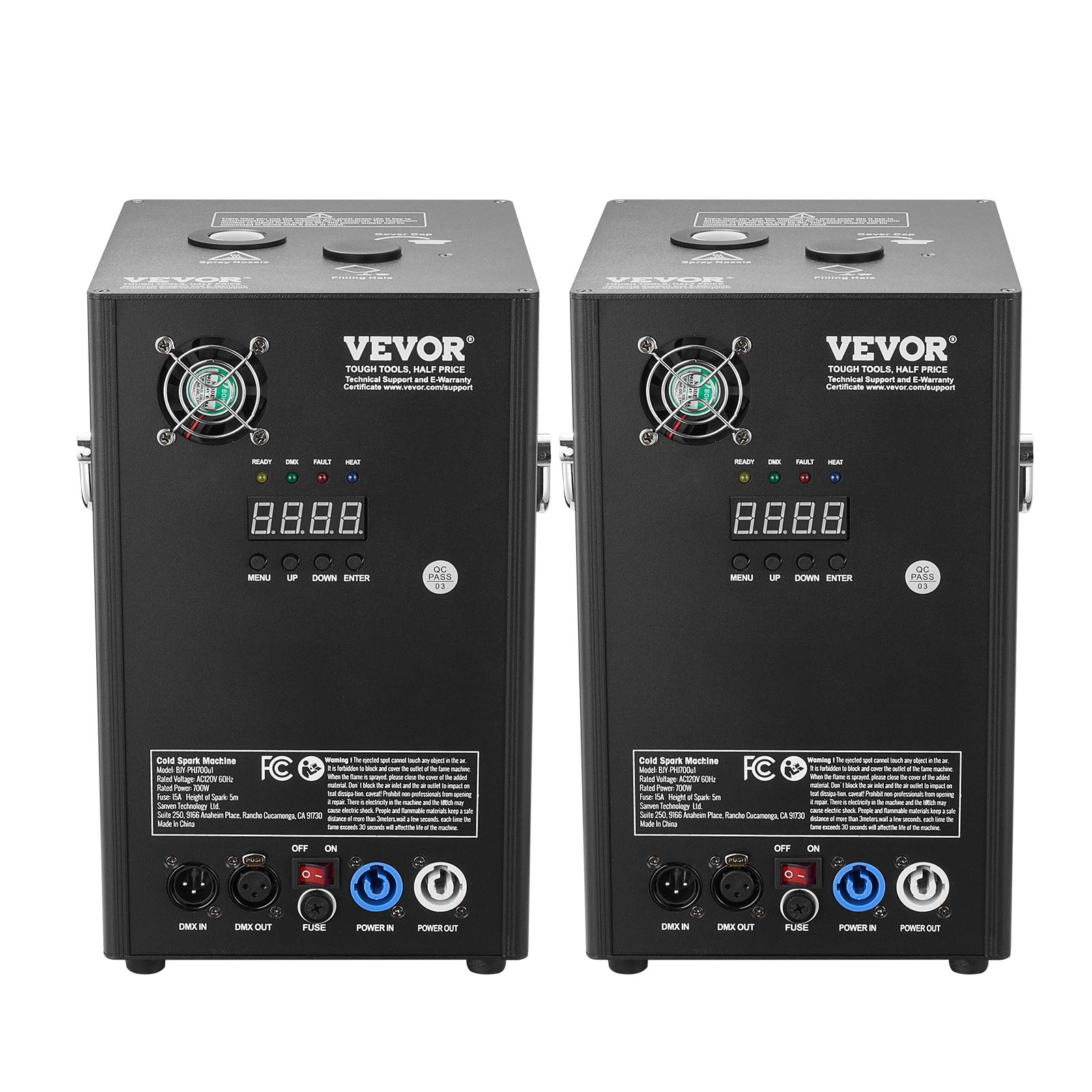 VEVOR 1/2/4X Cold Spark Machine Stage Effect DMX Firework DJ Event Party Wedding