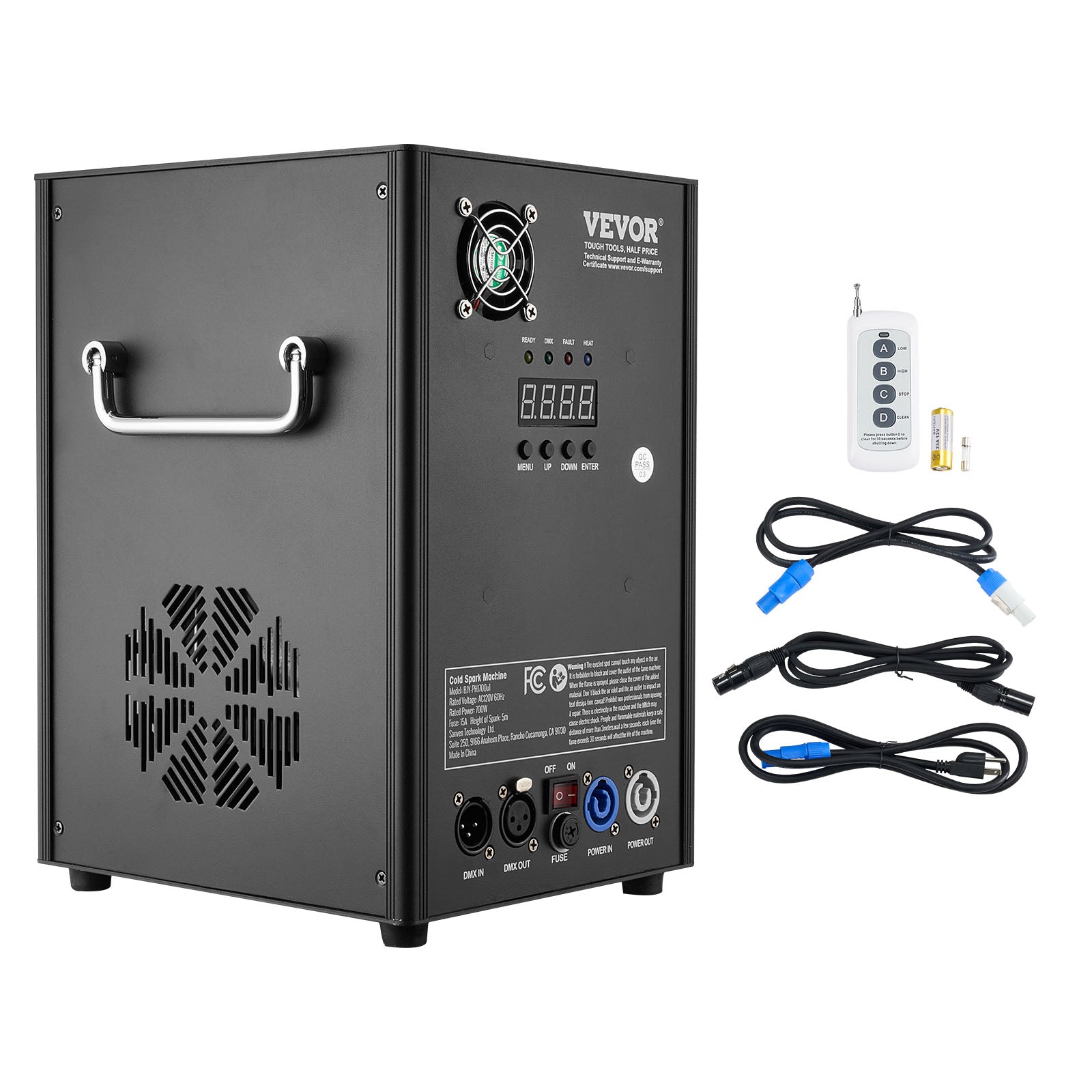 VEVOR 1/2/4X Cold Spark Machine Stage Effect DMX Firework DJ Event Party Wedding