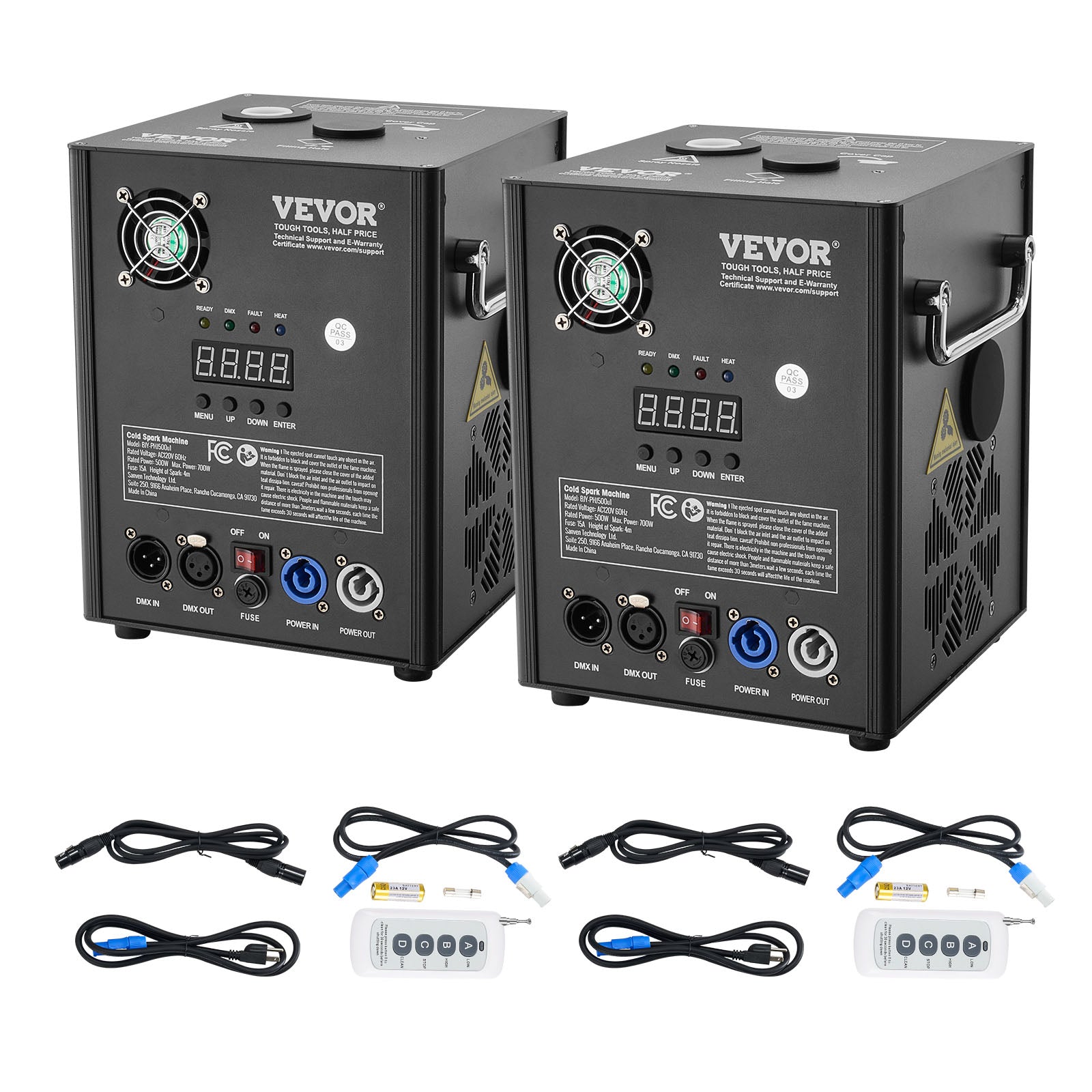 VEVOR 1/2/4X Cold Spark Machine Stage Effect DMX Firework DJ Event Party Wedding