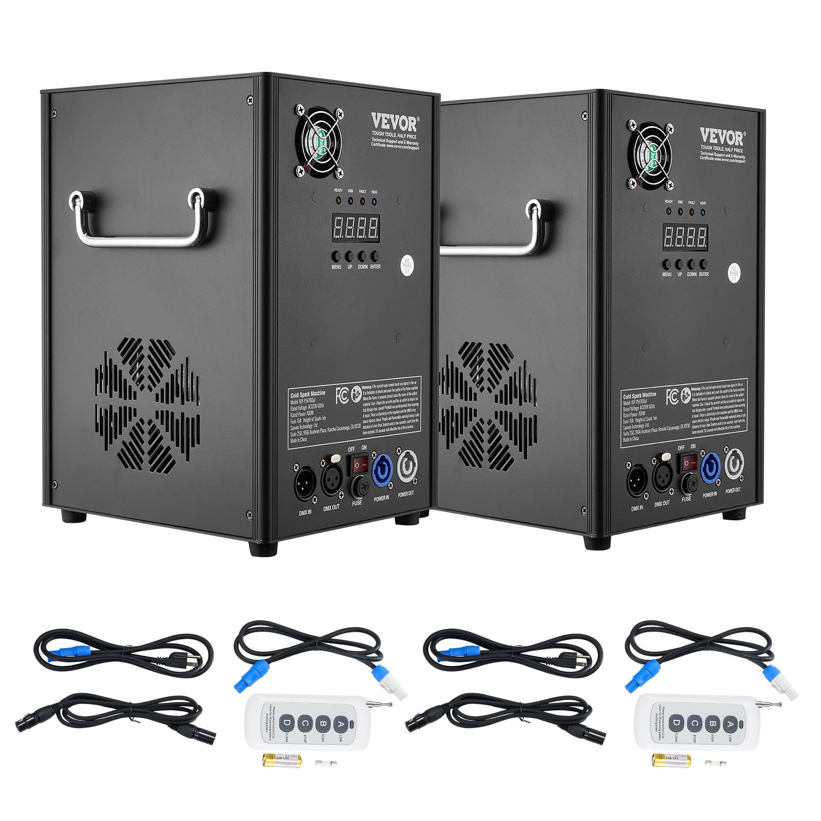 VEVOR 1/2/4X Cold Spark Machine Stage Effect DMX Firework DJ Event Party Wedding